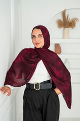 Burgundy Printed Cotton Scarf