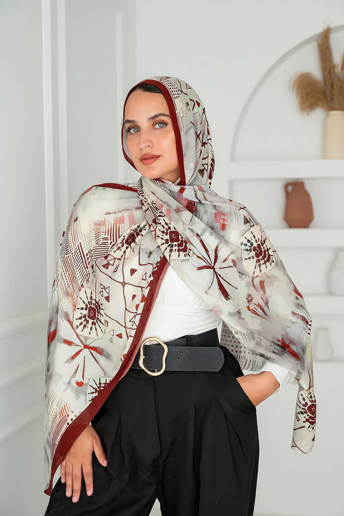 Wildflower Printed Cotton Scarf