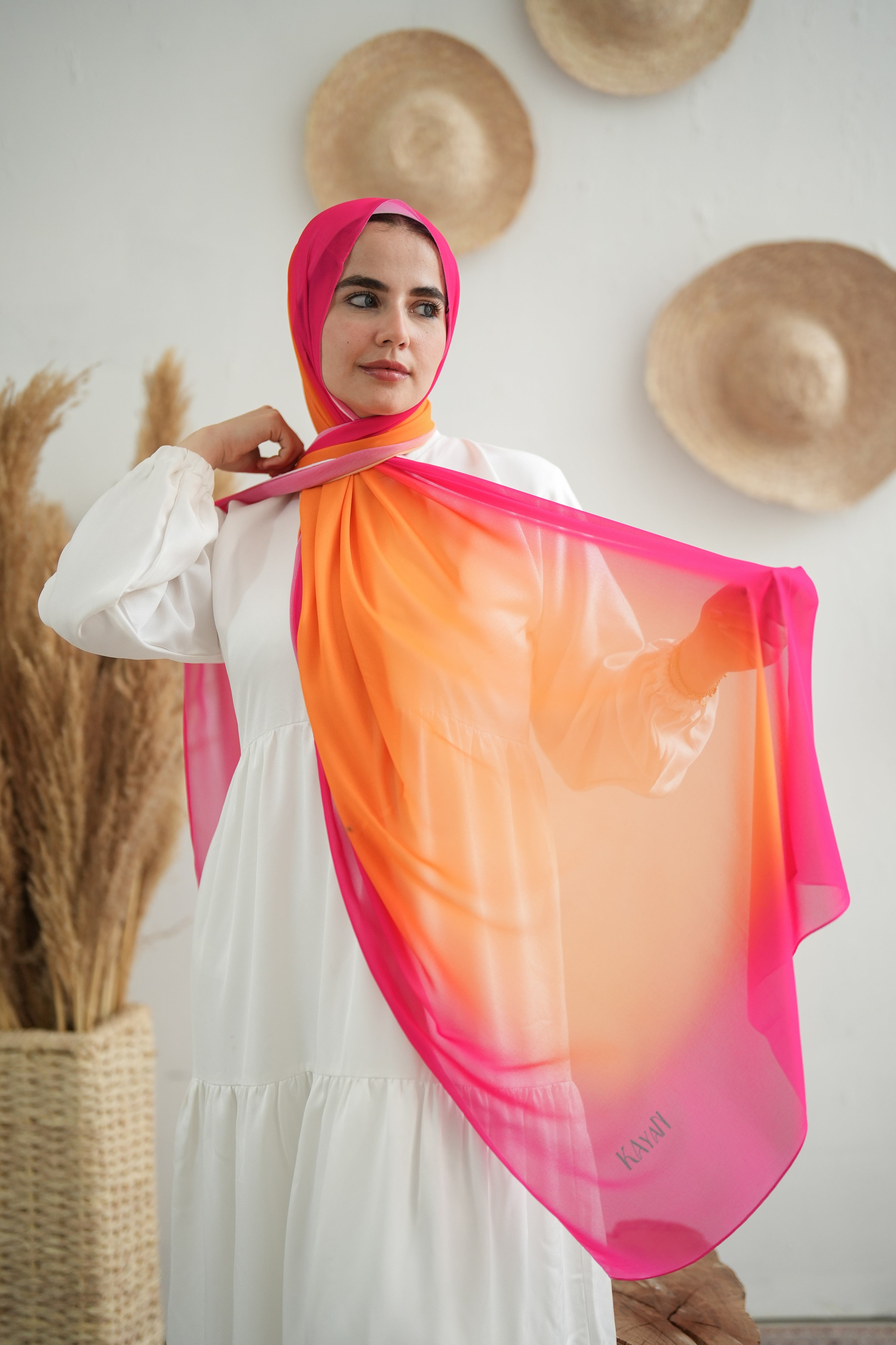 Gradient Chiffon Scarf