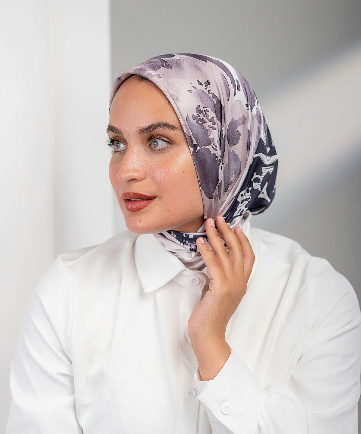 Swan Satin Square Scarf