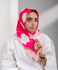 Pansy Satin Square Scarf