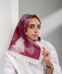 Cherry Satin Square Scarf
