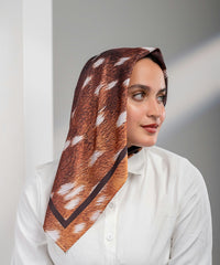 Caramel Satin Square Scarf