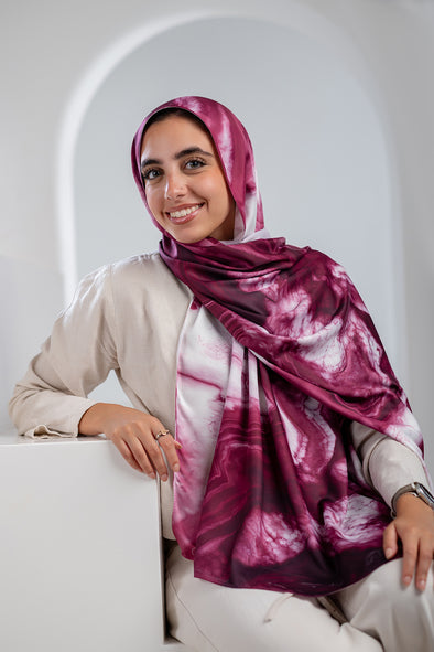 Marble Satin Scarf