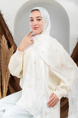 Embroidered Organza Scarf