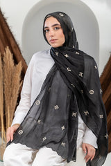 Embroidered Organza Scarf
