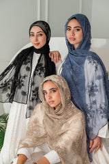 Flowery Linen Scarf