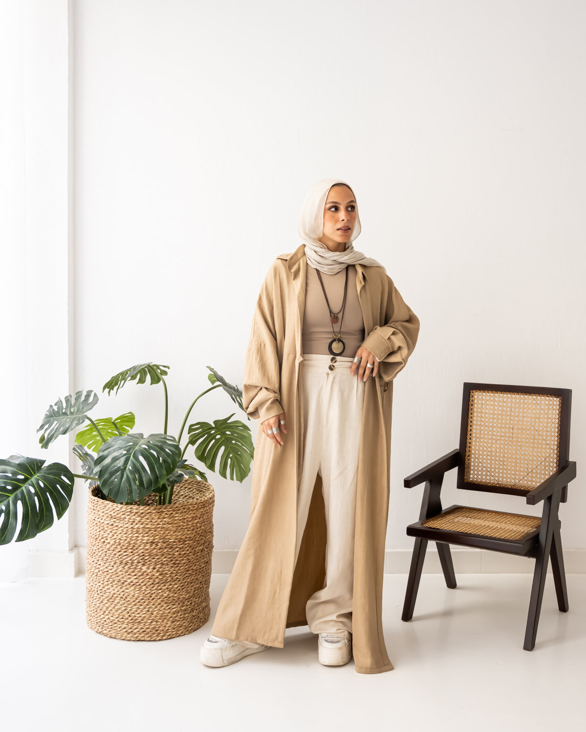 Linen Cardigan with Ribbon