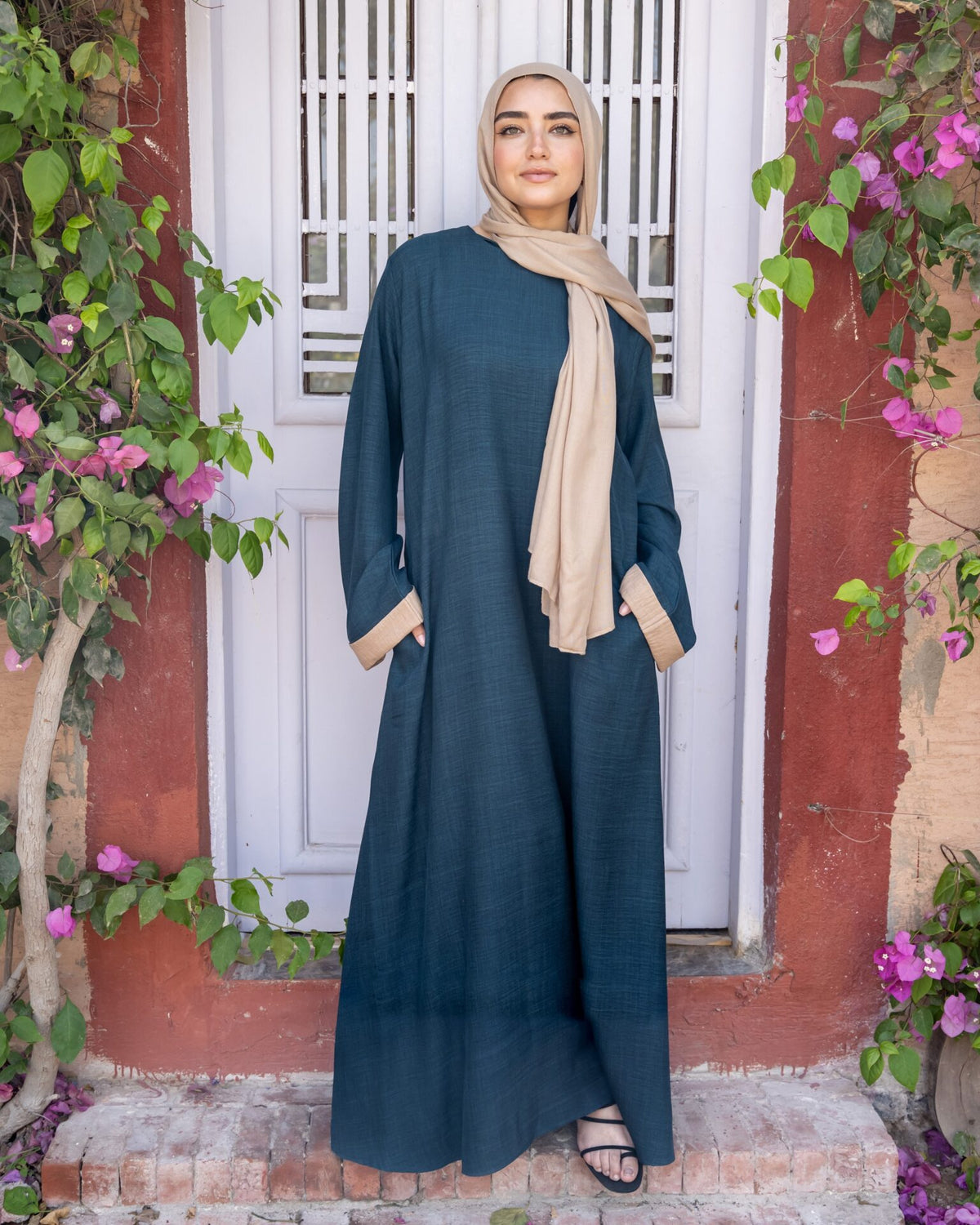 Linen Abaya – Petrol