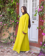 Linen Abaya – Mustard