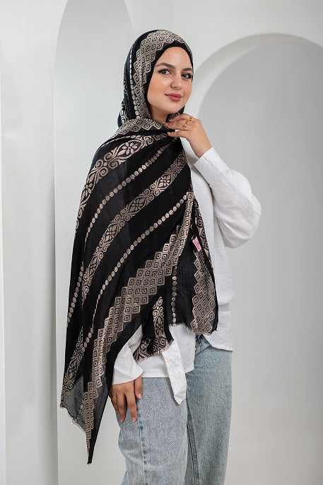 Midnight Spark Linen Scarf