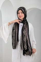 Black Aura Linen Scarf