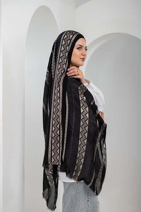 Golden Whisper Linen Scarf