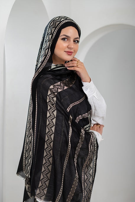 Golden Whisper Linen Scarf