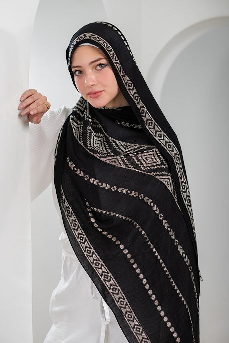 Mystic Noir Linen Scarf