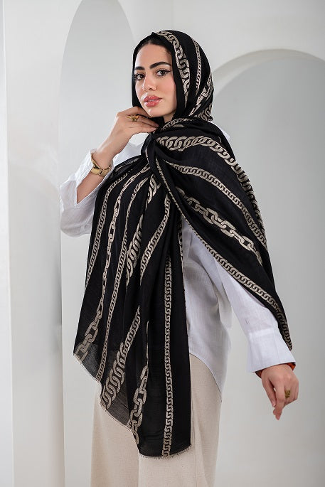 Golden Veil Linen Scarf