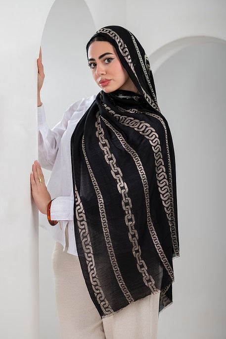 Golden Veil Linen Scarf