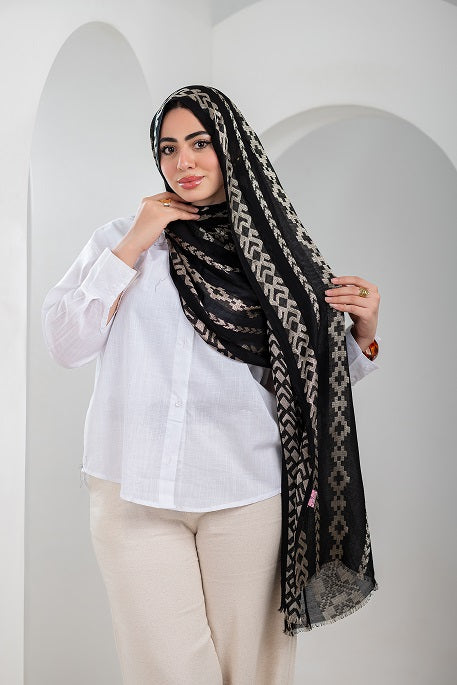 Golden Shadow Linen Scarf