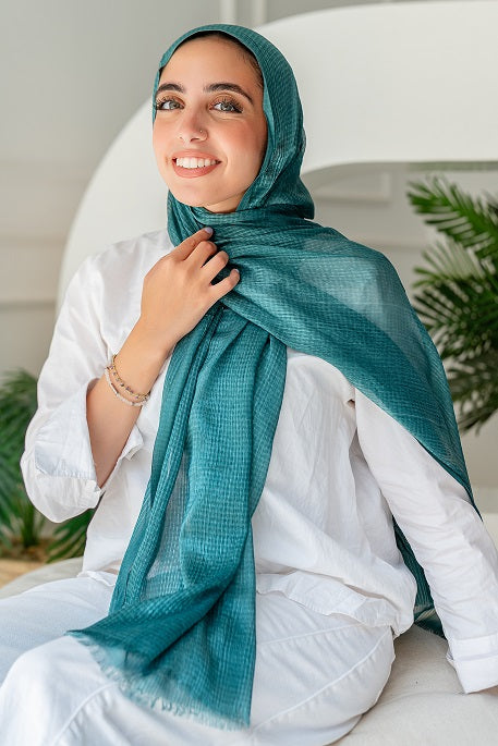 Feather Kuwaiti Cotton Scarf