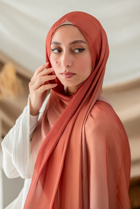 Copper  Gradient Organza Scarf