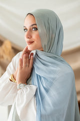 Baby Blue Gradient Organza Scarf