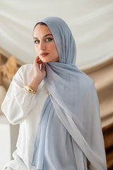 Silver Gradient Organza Scarf