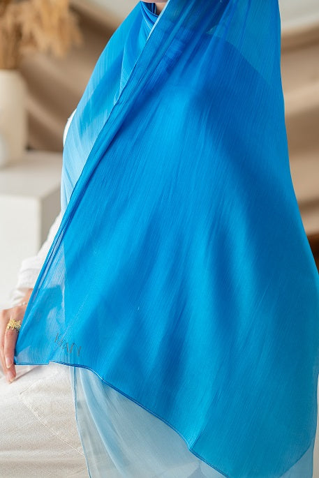 Blue Gradient Organza Scarf