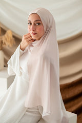 Beige Gradient Organza Scarf