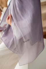 Dark Grey Gradient Organza Scarf