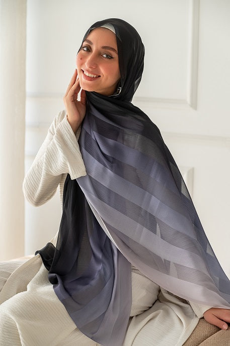 Gradient Crinkle Satin Scarf