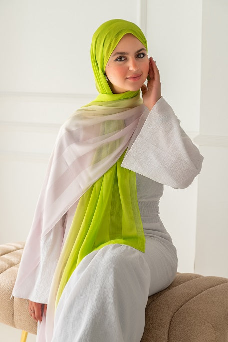 Gradient Crinkle Satin Scarf