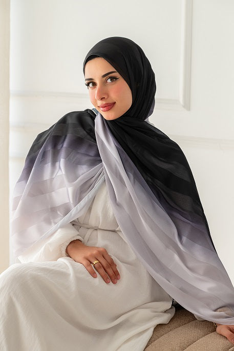 Gradient Crinkle Satin Scarf