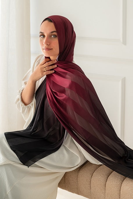 Gradient Crinkle Satin Scarf