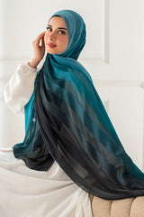 Gradient Crinkle Satin Scarf