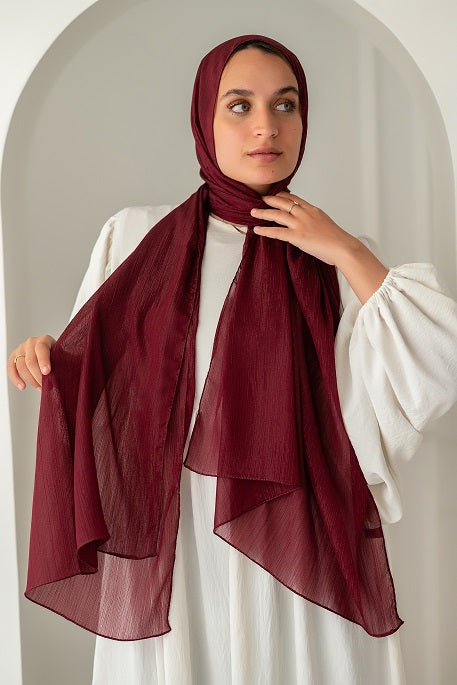 Crinkle Chiffon Shimmer Scarf