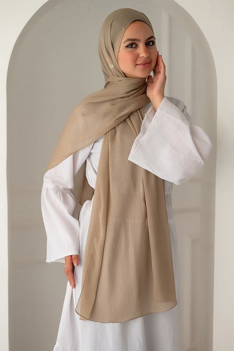 Crinkle Chiffon Shimmer Scarf
