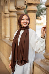 Linen modal scarf-chocolate