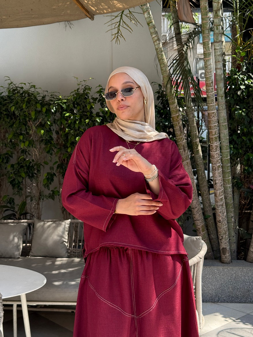Turkish Linen Set with Skirt