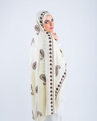 Embroider Modal Scarf – Light Beige