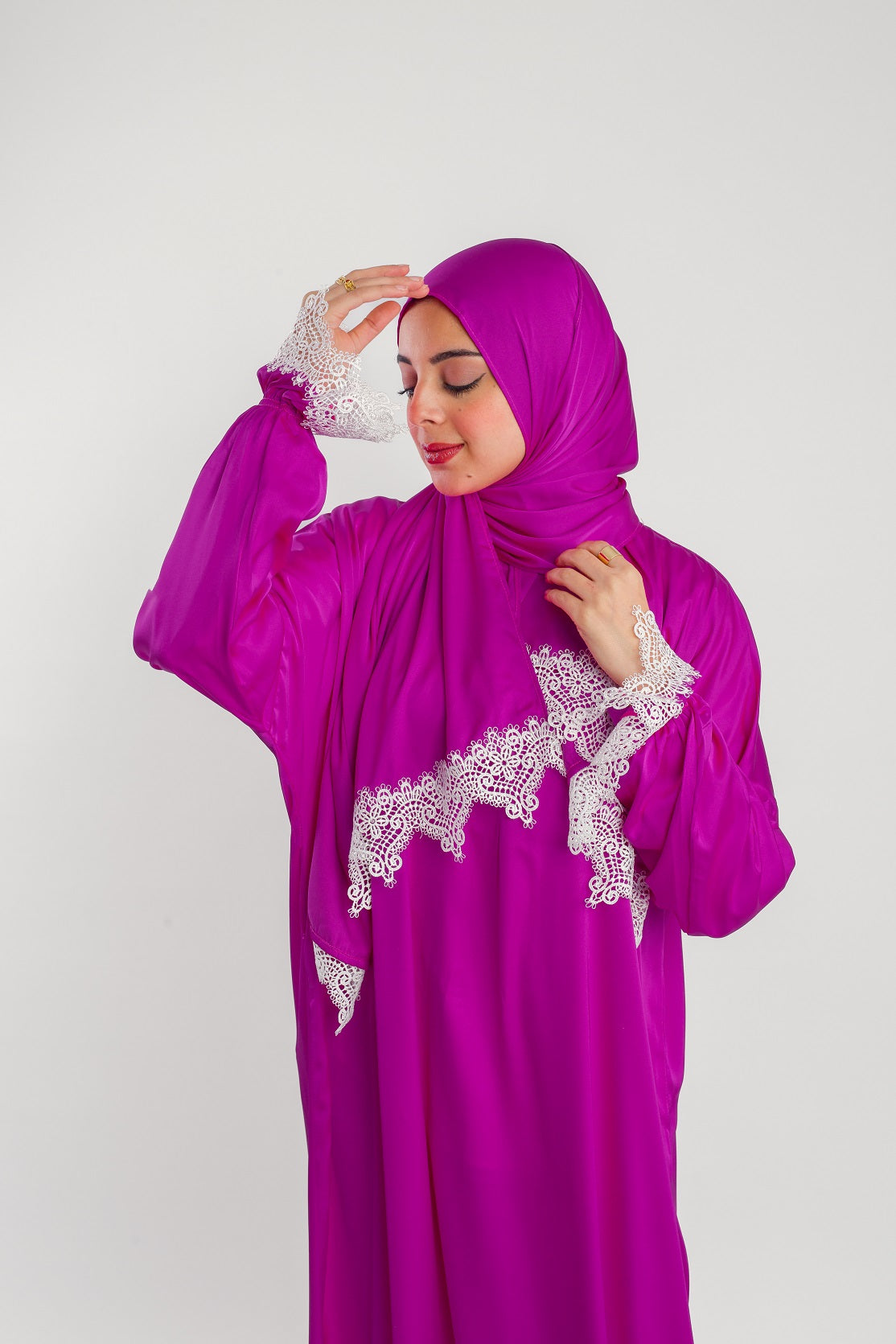 Plain Satin Isdal - Magenta