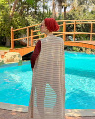 Sleeveless Linen Crochet Cardigan