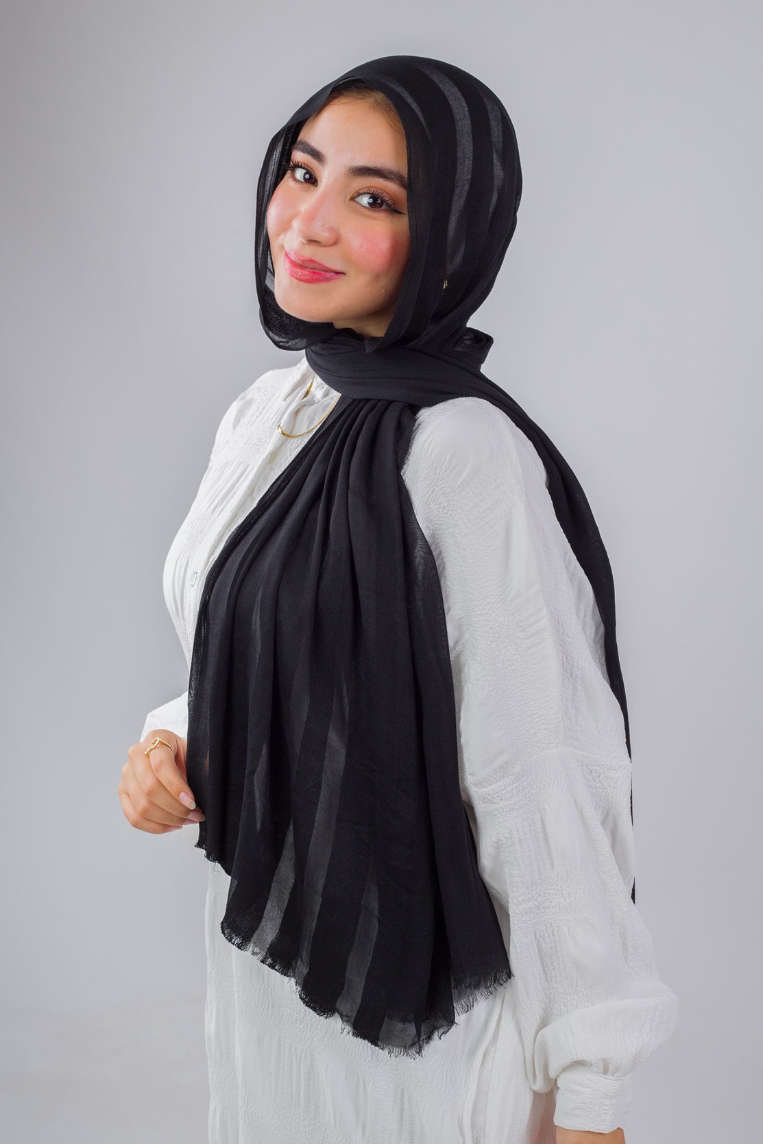 Soft Linen Scarf - Black