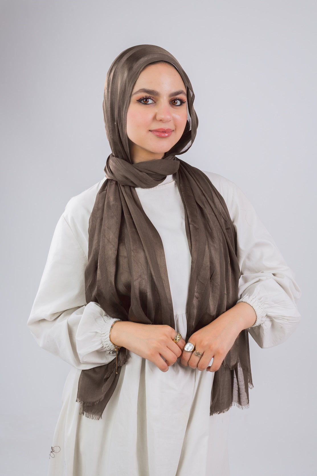 Soft Linen Scarf - Brown