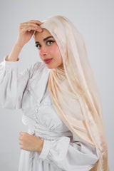 Linen Chiffon Scarf - Beige