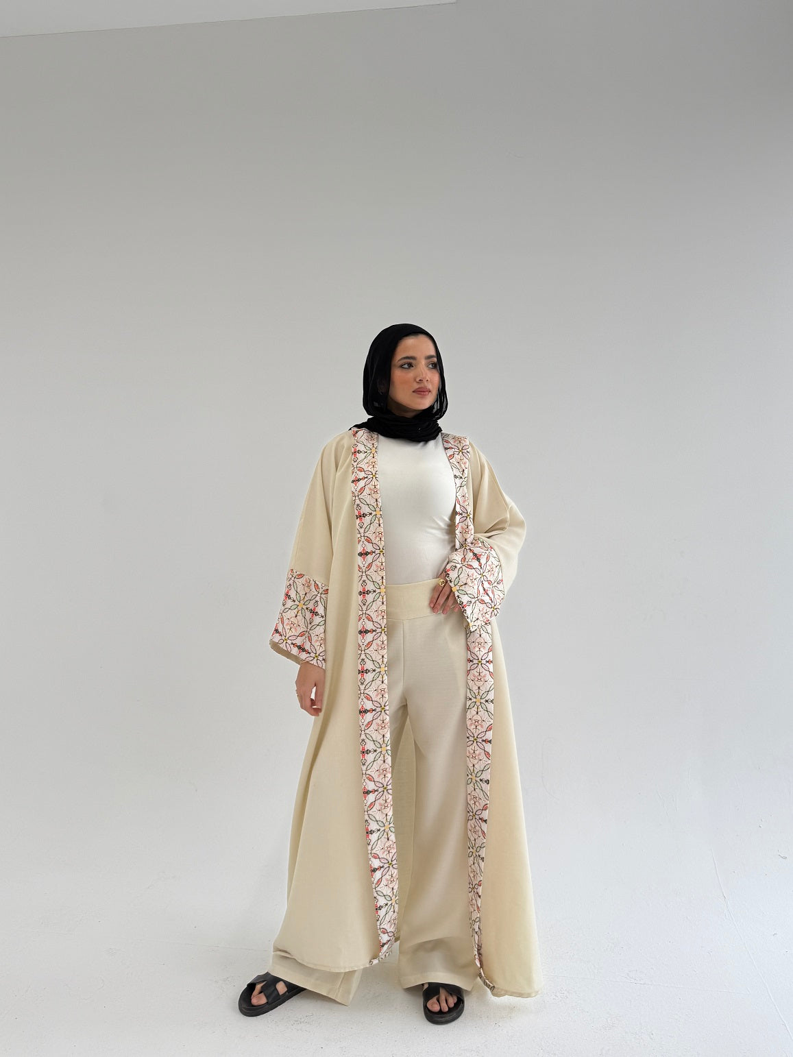 Printed Cardigan with Pants