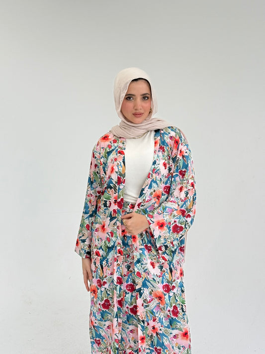 Colored Flory Satin Set