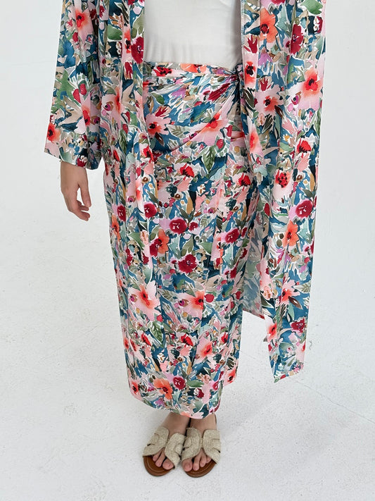 Colored Flory Satin Set