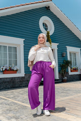 Linen Pants - Purple