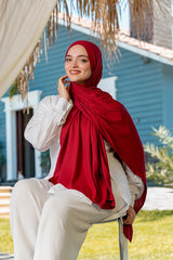 Linen Modal Scarf - Wine Red