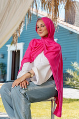 Linen Modal Scarf - Fuchsia